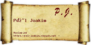 Pál Joakim névjegykártya